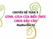 Tìm GTNN, GTLN của biểu thức chứa dấu căn lớp 9